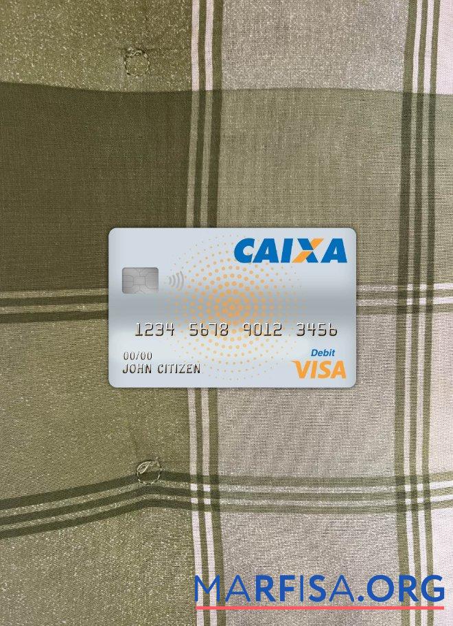 Downloadable Brazil Caixa bank visa debit card photolook front sample